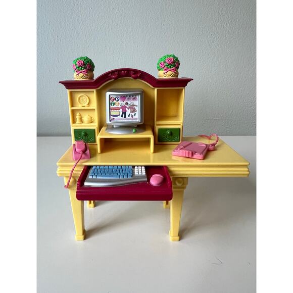 Loving Family Fisher-Price Dollhouse Furniture Computer Desk 2008 - Picture 1 of 9